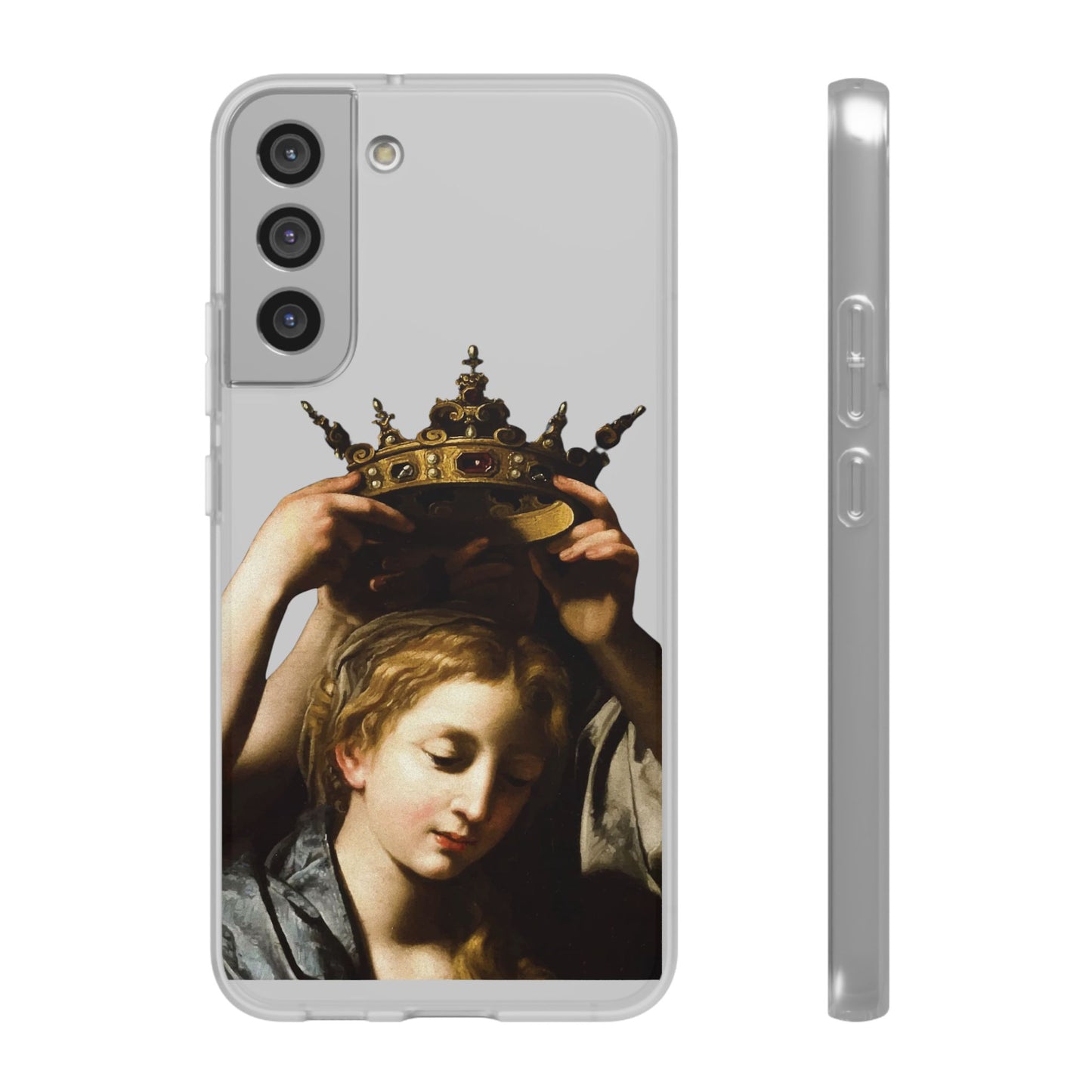 Bartolomeo Cavarozzi Clear iPhone Case,Crown,Classical art phone case,aesthetic art,arttok,iPhone android wireless charging,Feminist