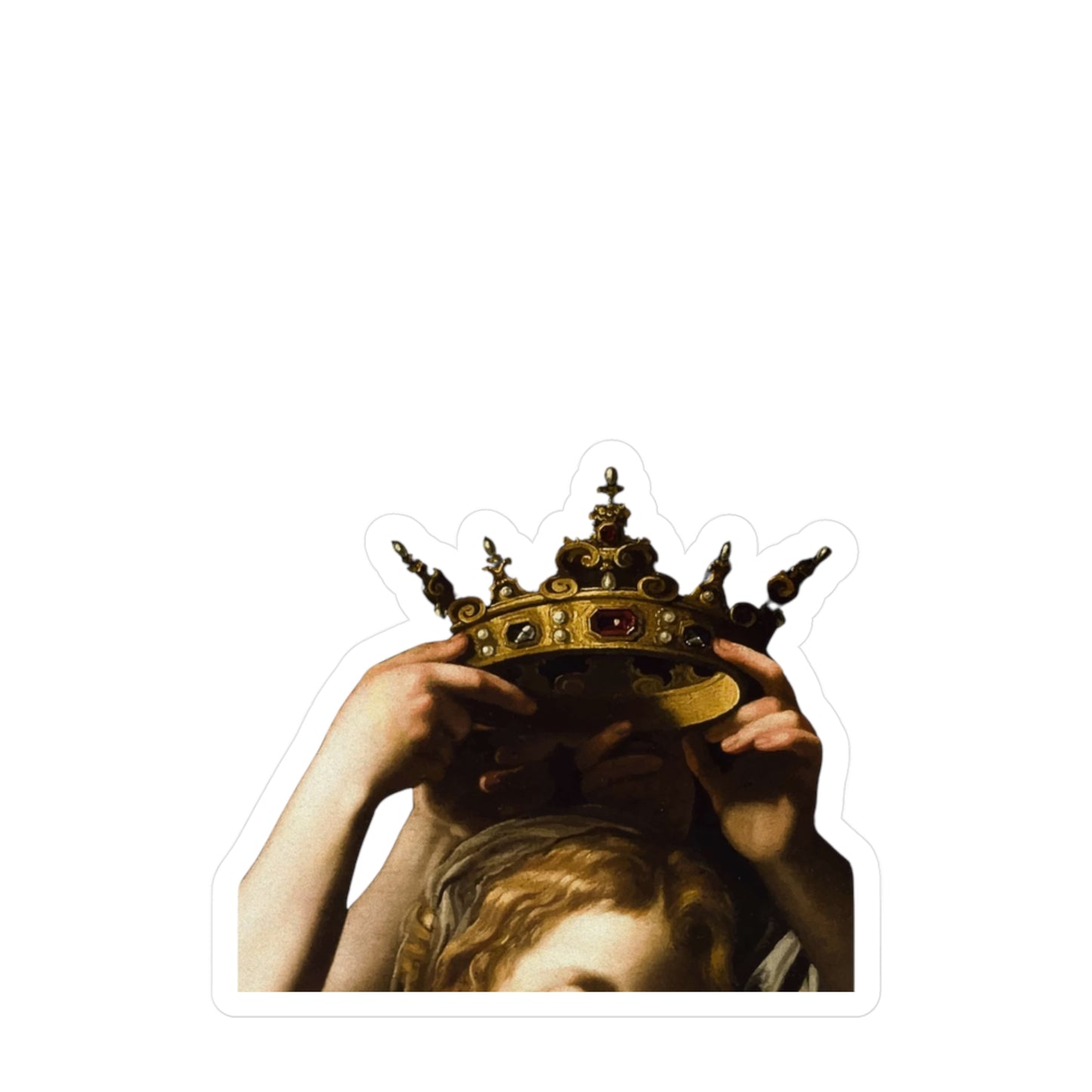 Regal Crown Kiss-Cut Vinyl Decals - Elegant Home Decor, Art Stickers, Gifts for Art Lovers, Crown Themed Decorations, Unique Wall Art