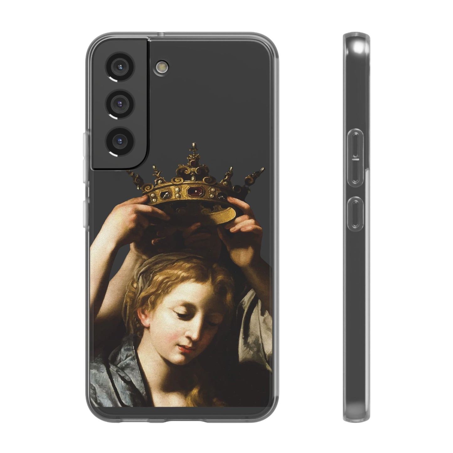 Bartolomeo Cavarozzi Clear iPhone Case,Crown,Classical art phone case,aesthetic art,arttok,iPhone android wireless charging,Feminist