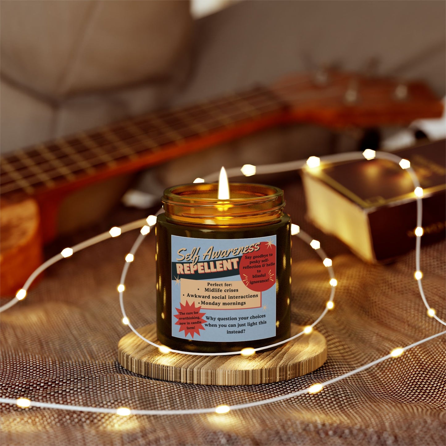 Self Awareness Repellent Scented Soy Candle Quirky Witty Clever Funny Sassy Meme Funny