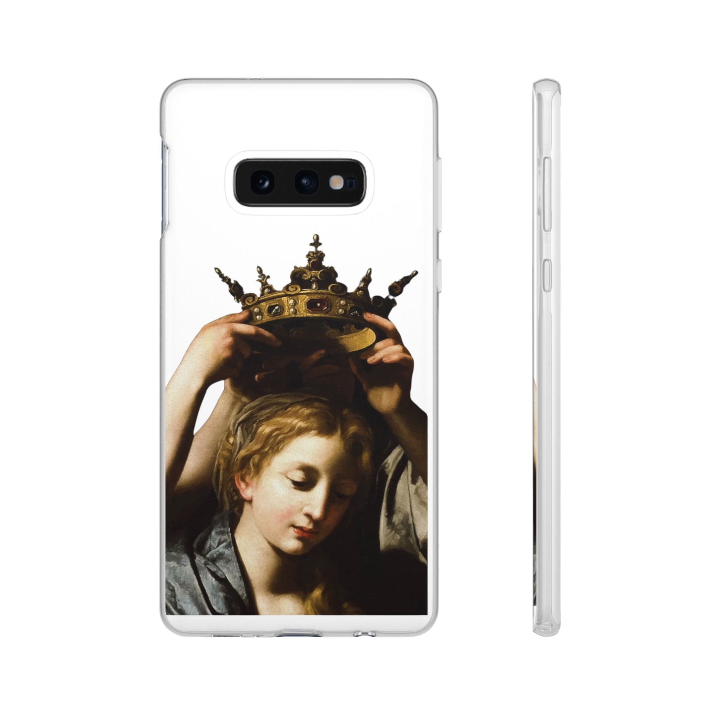Bartolomeo Cavarozzi Clear iPhone Case,Crown,Classical art phone case,aesthetic art,arttok,iPhone android wireless charging,Feminist