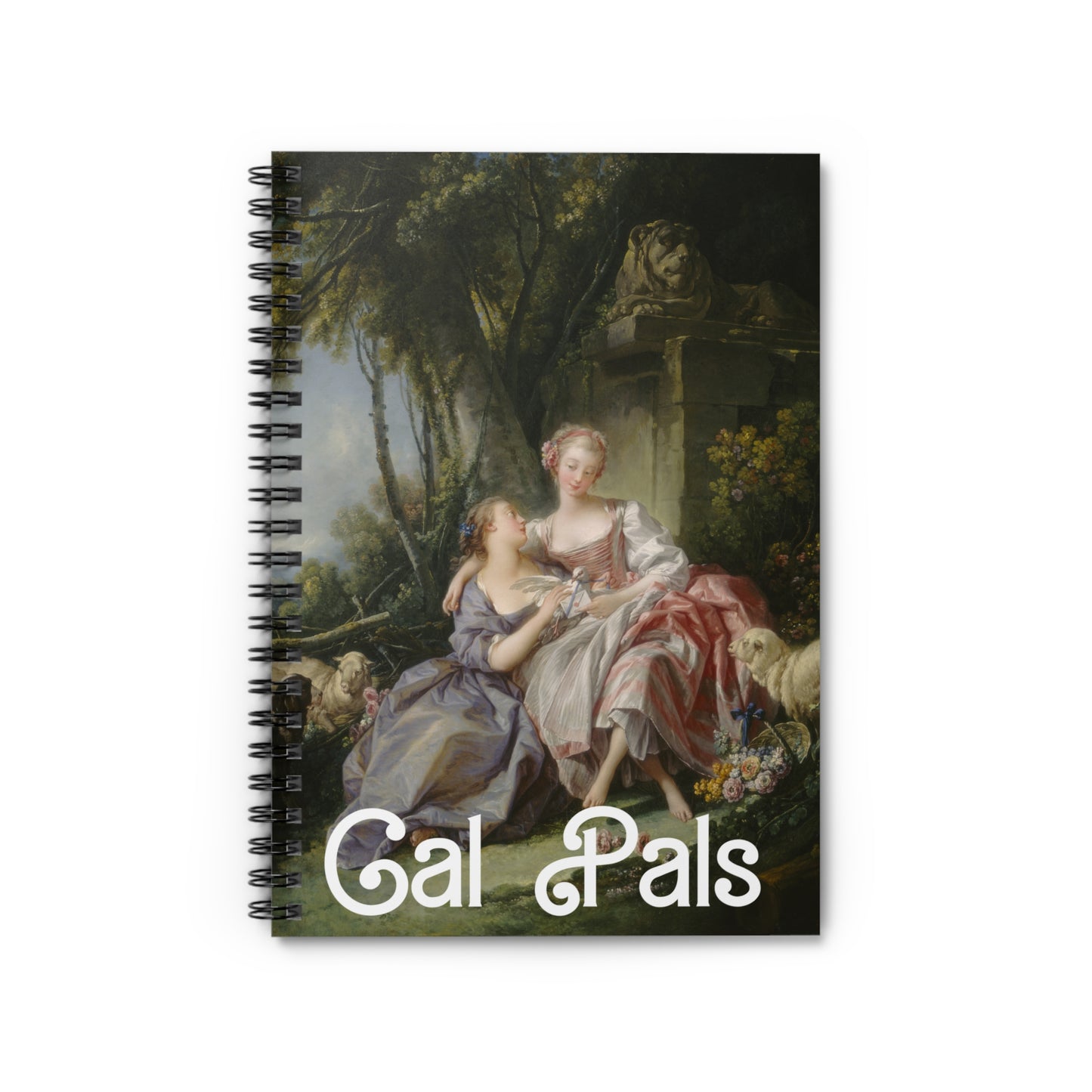 Elegant Spiral Notebook - 'Gal Pals' François Boucher, The Love Letter, 1750