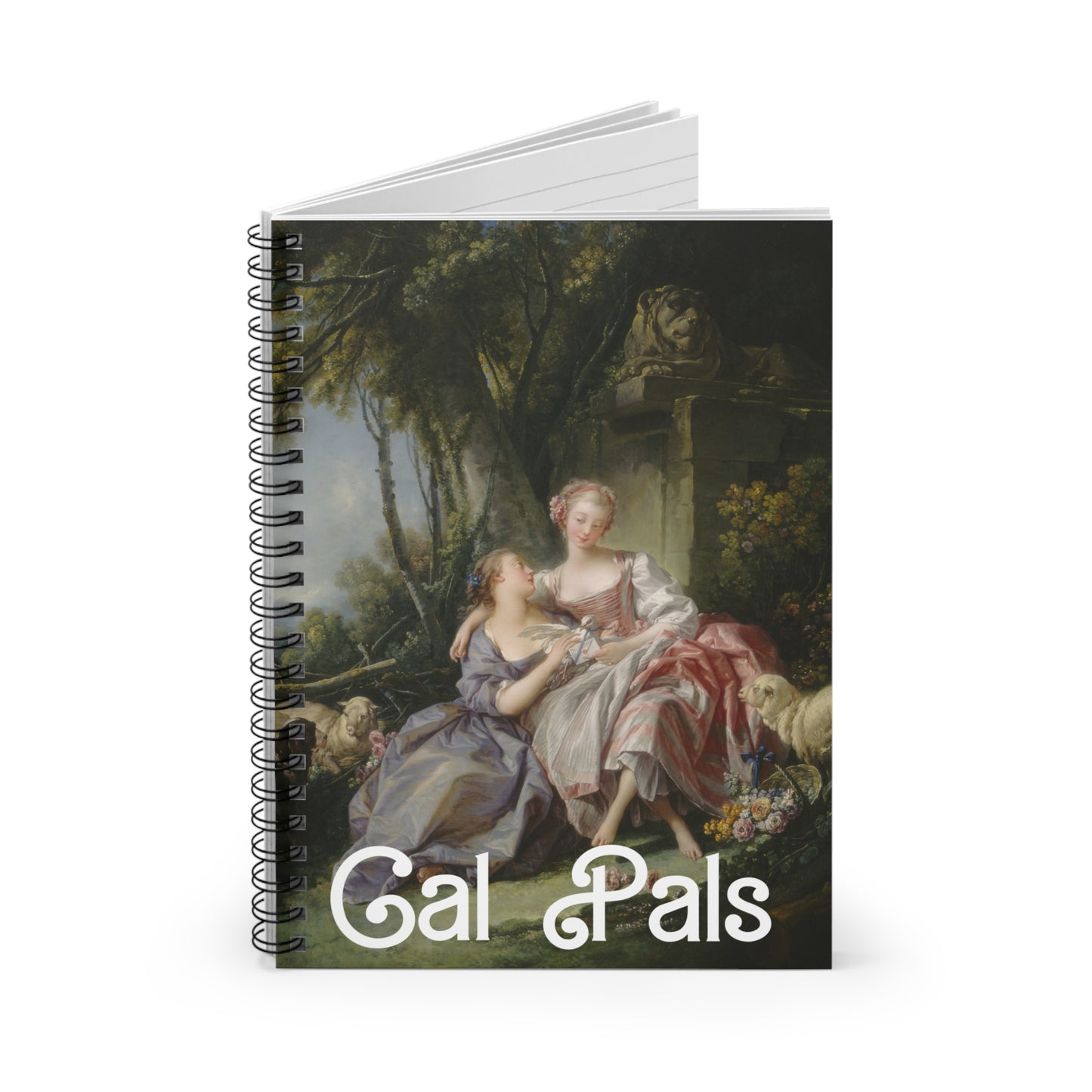 Elegant Spiral Notebook - 'Gal Pals' François Boucher, The Love Letter, 1750