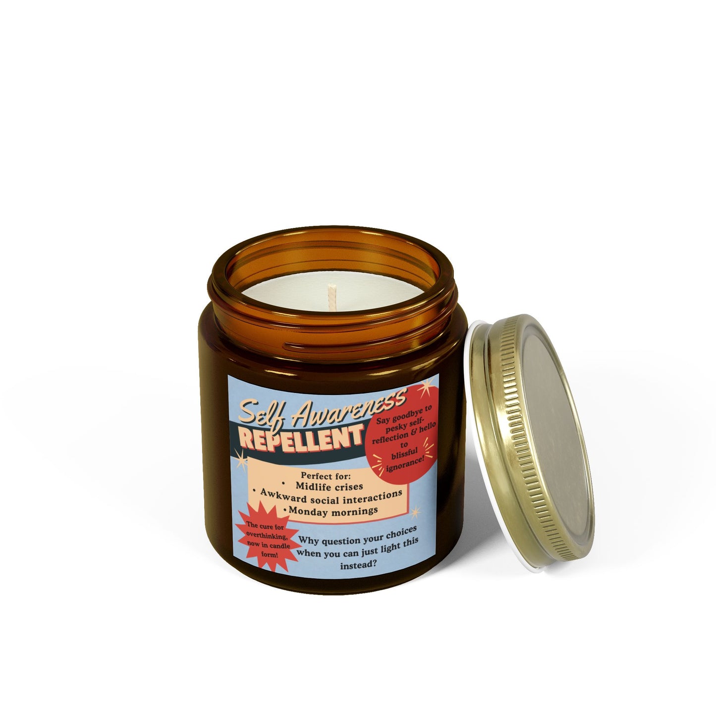 Self Awareness Repellent Scented Soy Candle Quirky Witty Clever Funny Sassy Meme Funny