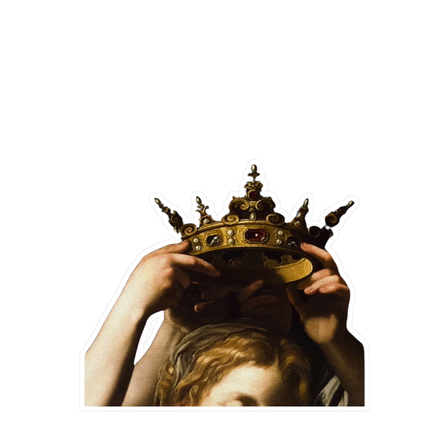Regal Crown Kiss-Cut Vinyl Decals - Elegant Home Decor, Art Stickers, Gifts for Art Lovers, Crown Themed Decorations, Unique Wall Art