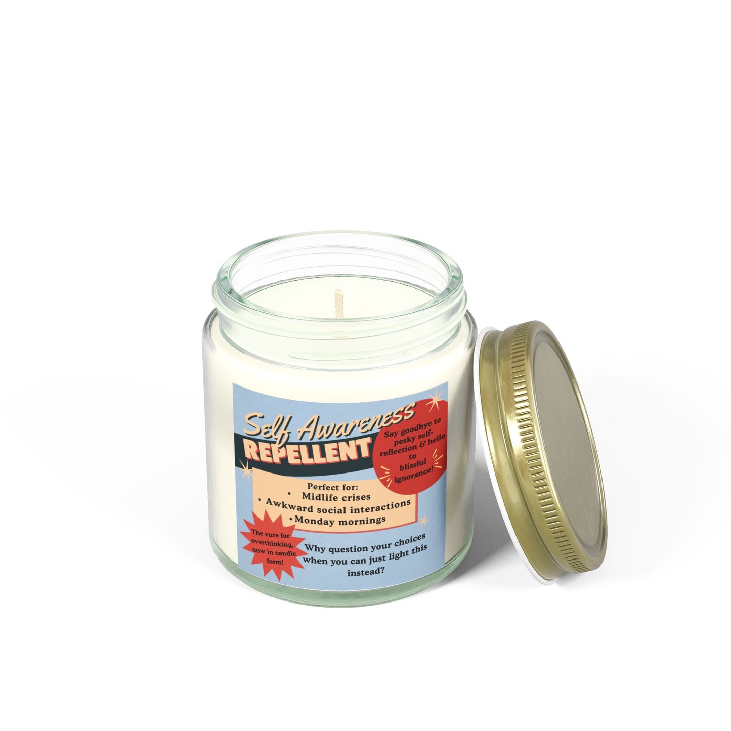 Self Awareness Repellent Scented Soy Candle Quirky Witty Clever Funny Sassy Meme Funny