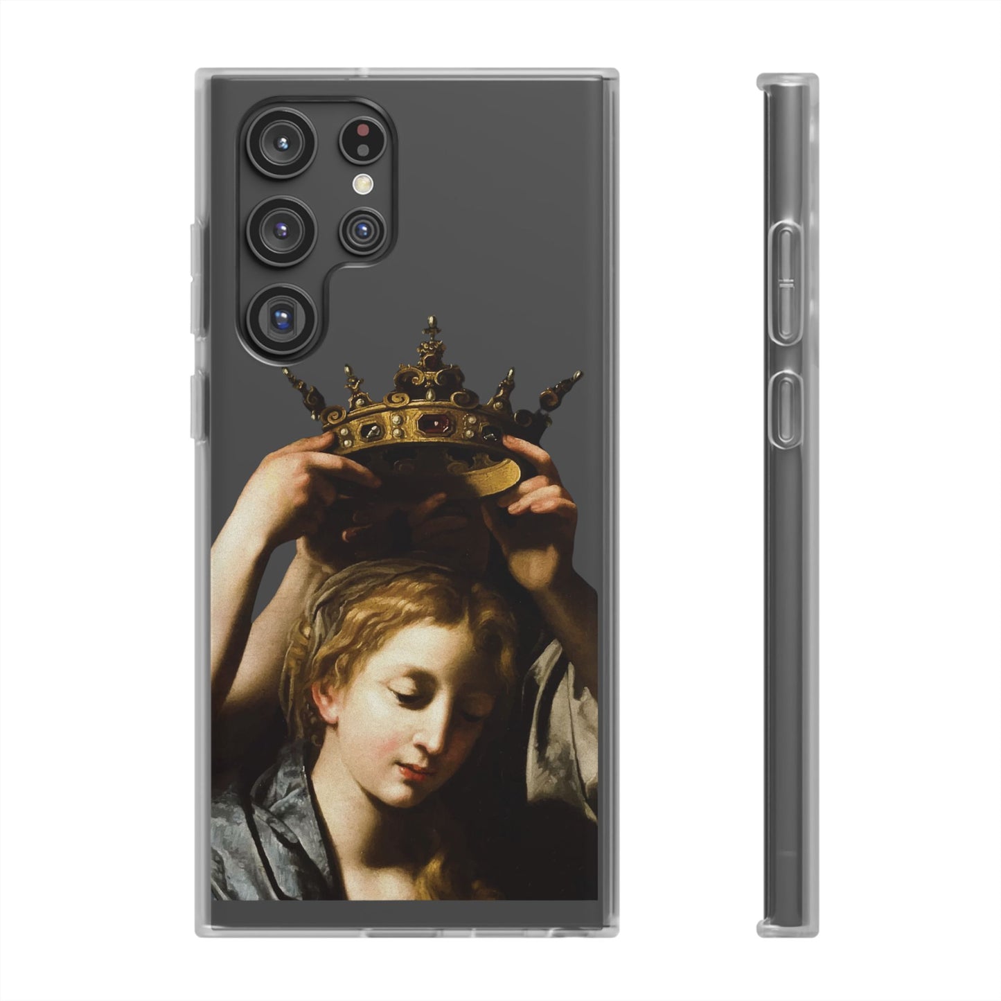 Bartolomeo Cavarozzi Clear iPhone Case,Crown,Classical art phone case,aesthetic art,arttok,iPhone android wireless charging,Feminist