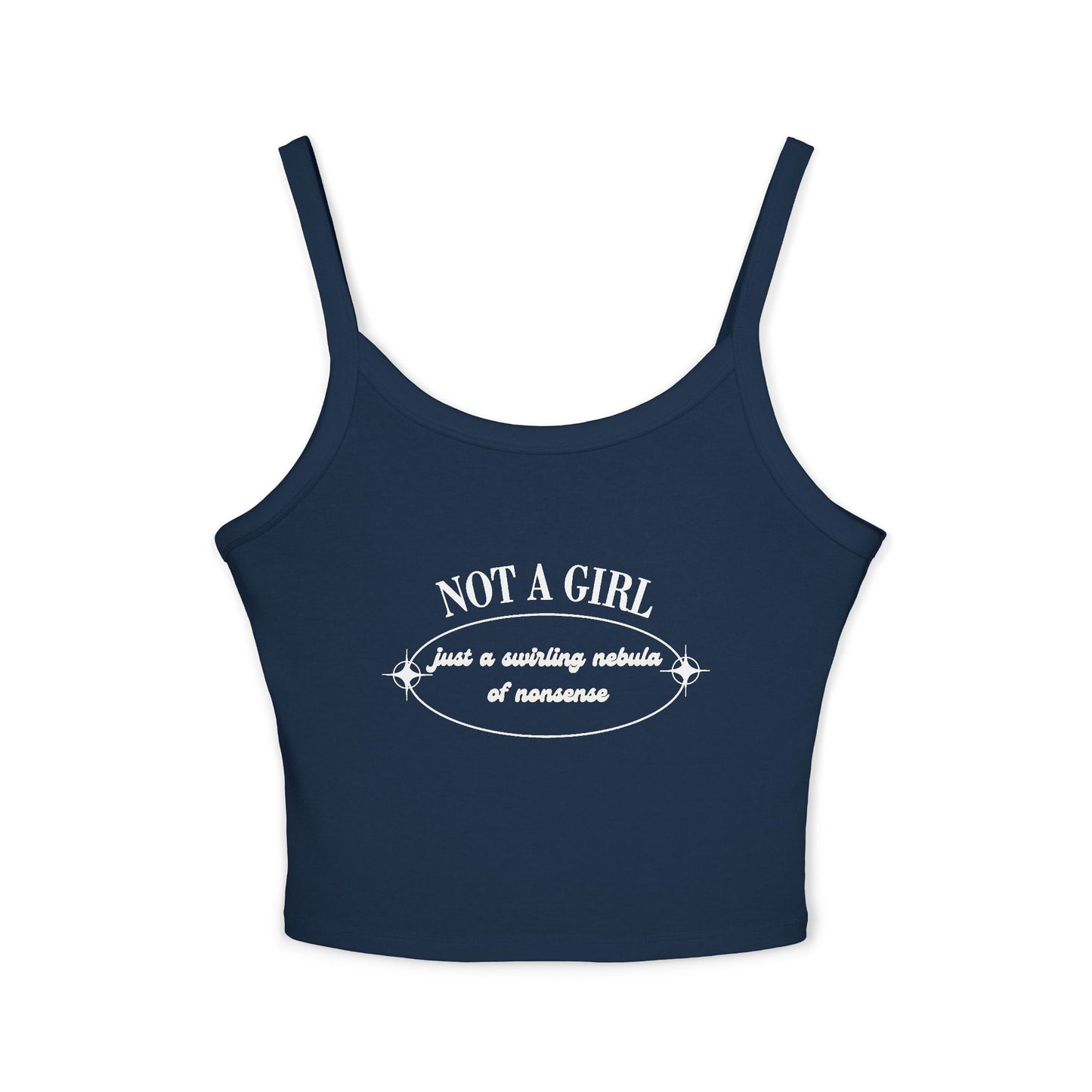 Not A Girl Spaghetti Strap Tank Top - Stylish & Playful Summer Wear