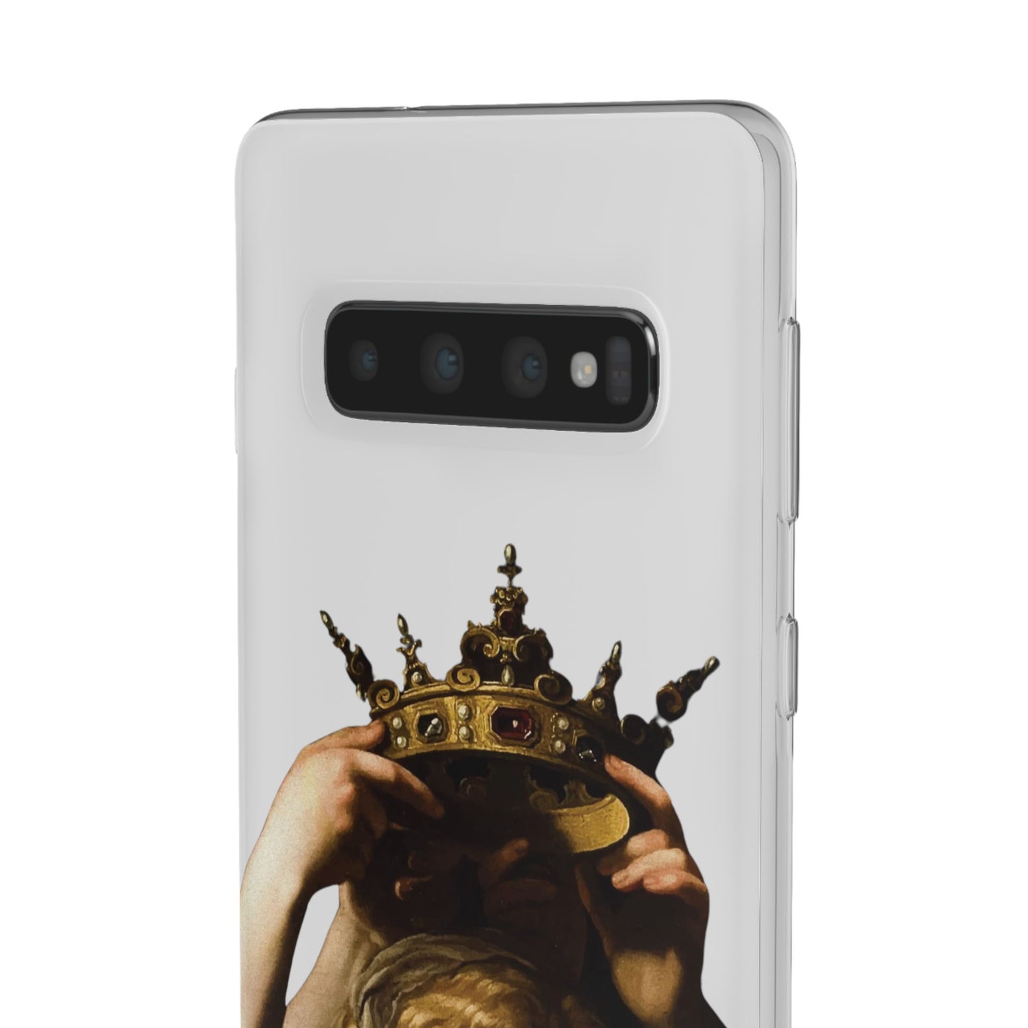 Bartolomeo Cavarozzi Clear iPhone Case,Crown,Classical art phone case,aesthetic art,arttok,iPhone android wireless charging,Feminist
