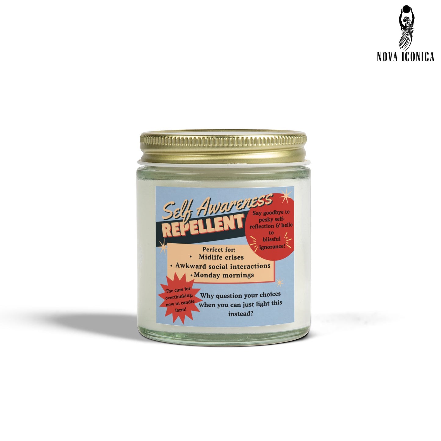 Self Awareness Repellent Scented Soy Candle Quirky Witty Clever Funny Sassy Meme Funny