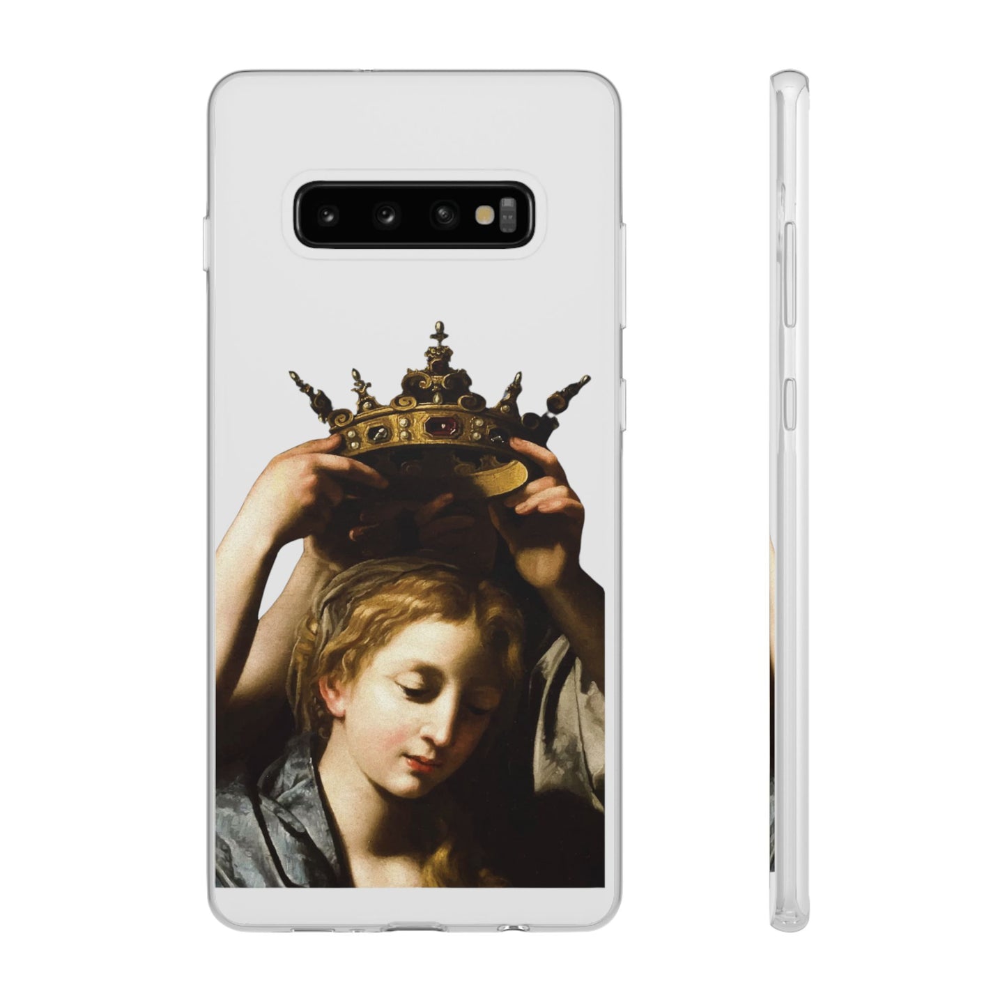 Bartolomeo Cavarozzi Clear iPhone Case,Crown,Classical art phone case,aesthetic art,arttok,iPhone android wireless charging,Feminist