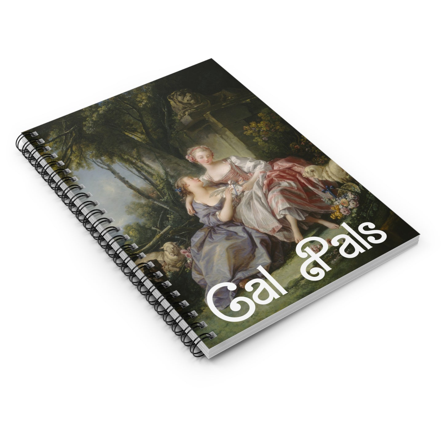 Elegant Spiral Notebook - 'Gal Pals' François Boucher, The Love Letter, 1750