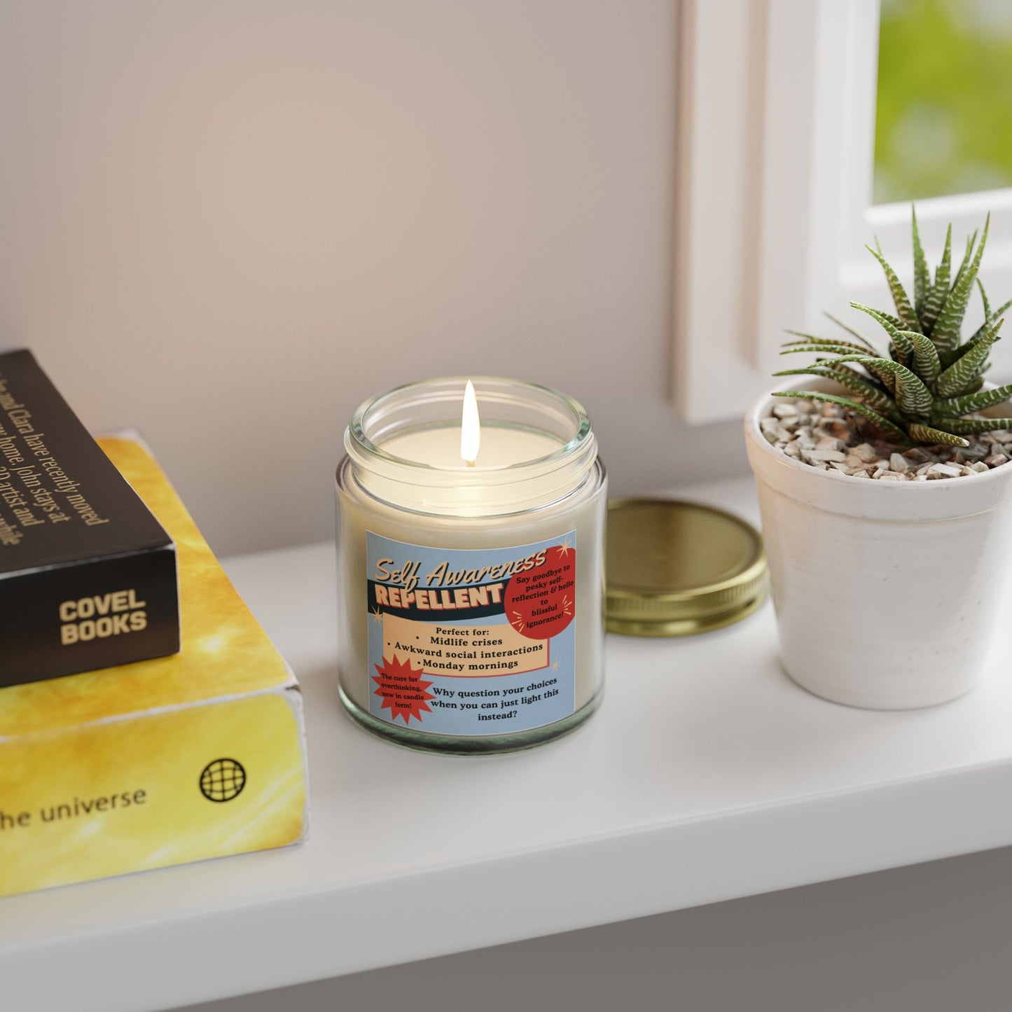 Self Awareness Repellent Scented Soy Candle Quirky Witty Clever Funny Sassy Meme Funny