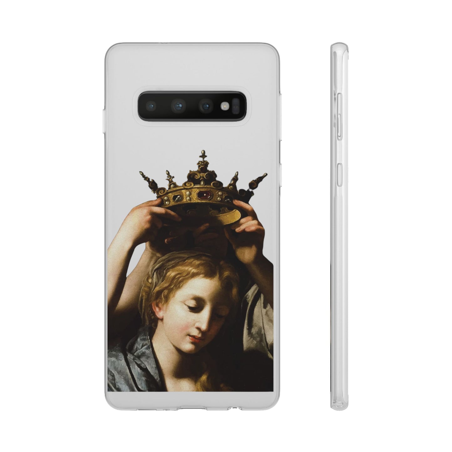 Bartolomeo Cavarozzi Clear iPhone Case,Crown,Classical art phone case,aesthetic art,arttok,iPhone android wireless charging,Feminist