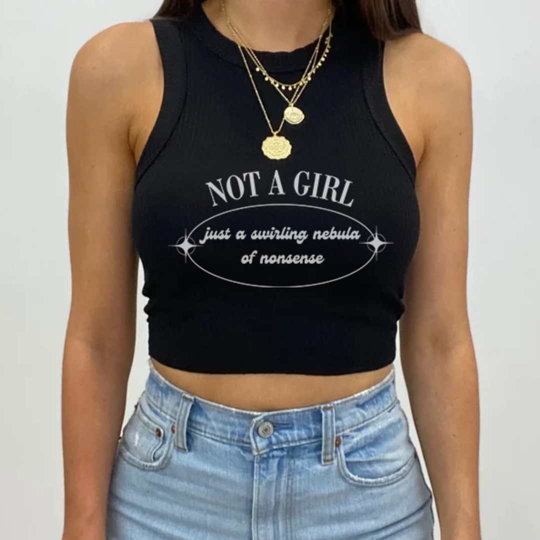 Not a girl just a swirling nebula of nonsense Tank Top
