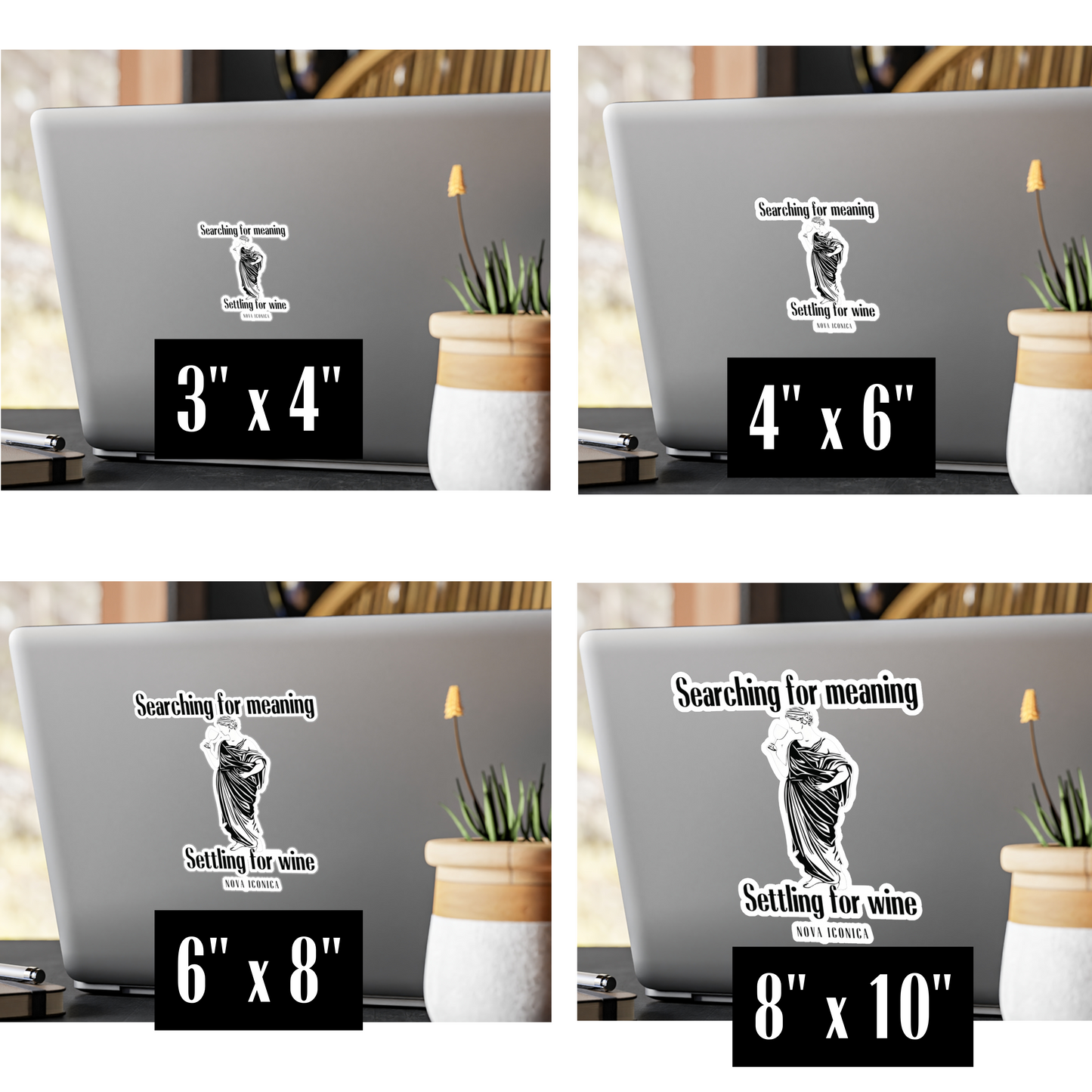 Searching for meaning settling for wine Vinyl Sticker