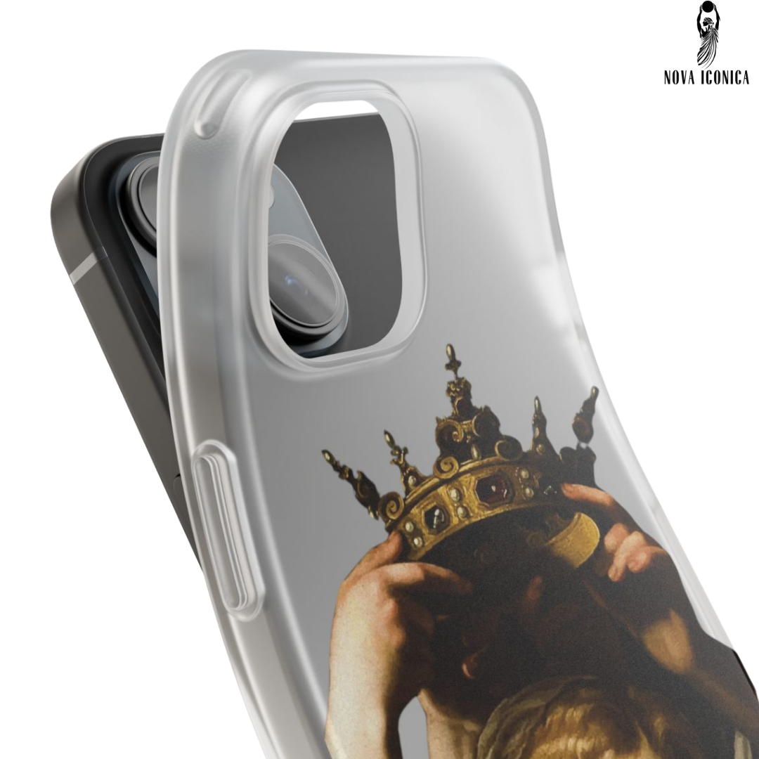 Bartolomeo Cavarozzi Clear iPhone Case,Crown,Classical art phone case,aesthetic art,arttok,iPhone android wireless charging,Feminist