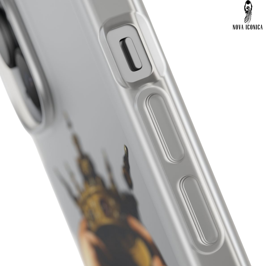 Bartolomeo Cavarozzi Clear iPhone Case,Crown,Classical art phone case,aesthetic art,arttok,iPhone android wireless charging,Feminist