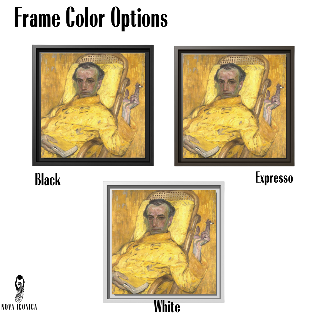 Frantisek Kupka The Yellow Scale Painting Poster 1907 Yellow Self Portrait Man Holding Cigarette Czech Art Oil Painting Person Yellow Art