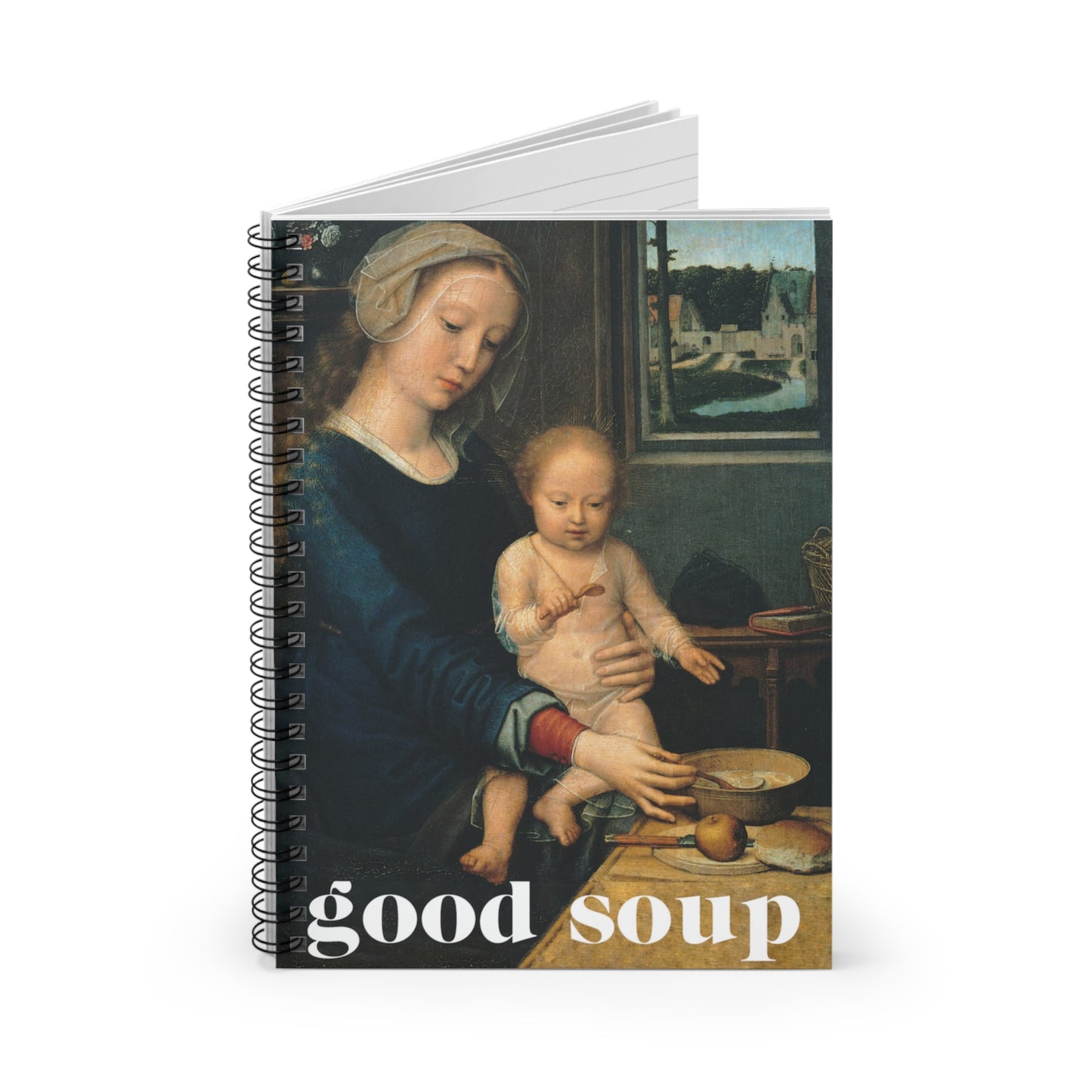 Good Soup Spiral Notebook - Artistic Ruled Line Journal for Creativity and Inspiration