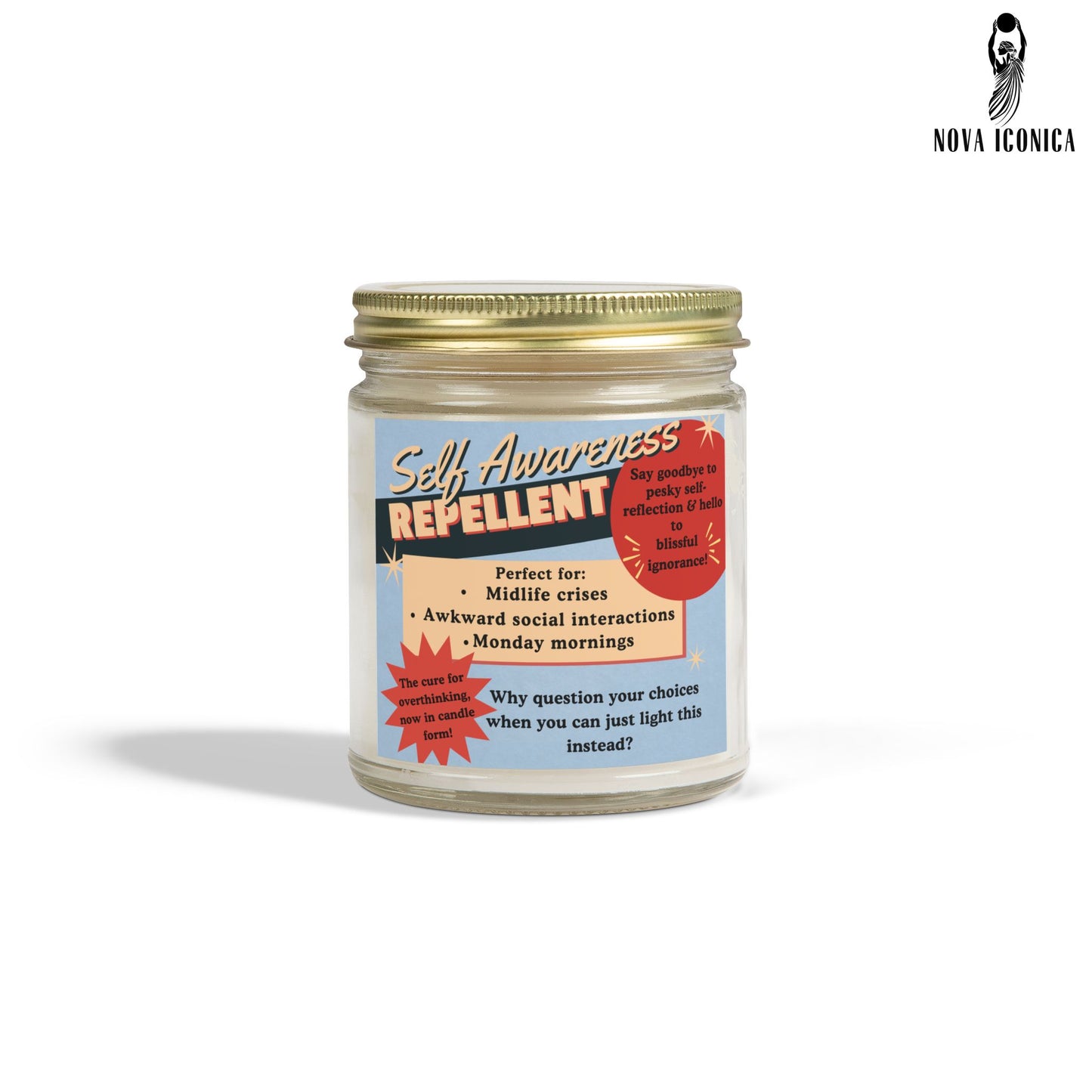 Self Awareness Repellent Scented Soy Candle Quirky Witty Clever Funny Sassy Meme Funny