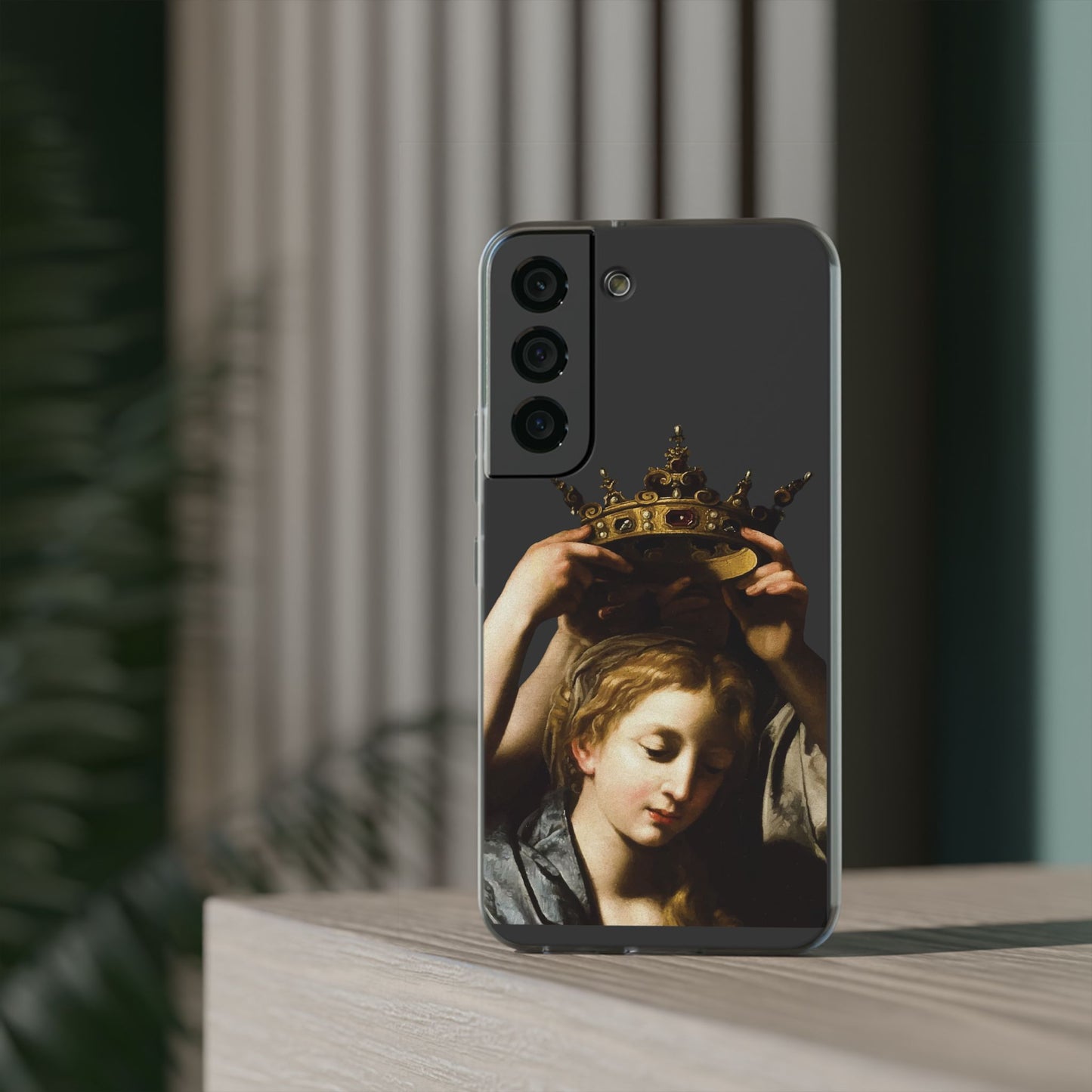 Bartolomeo Cavarozzi Clear iPhone Case,Crown,Classical art phone case,aesthetic art,arttok,iPhone android wireless charging,Feminist