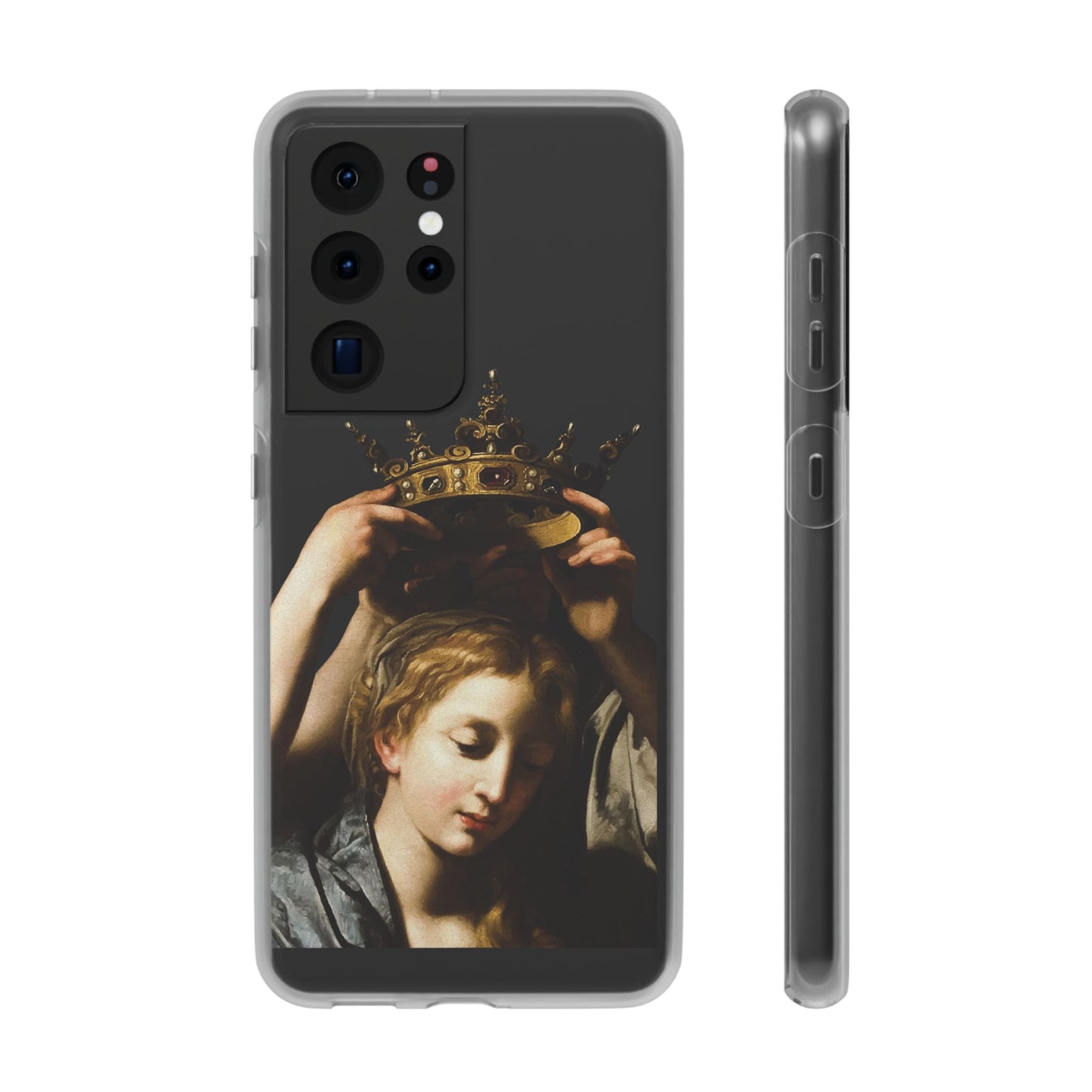 Bartolomeo Cavarozzi Clear iPhone Case,Crown,Classical art phone case,aesthetic art,arttok,iPhone android wireless charging,Feminist