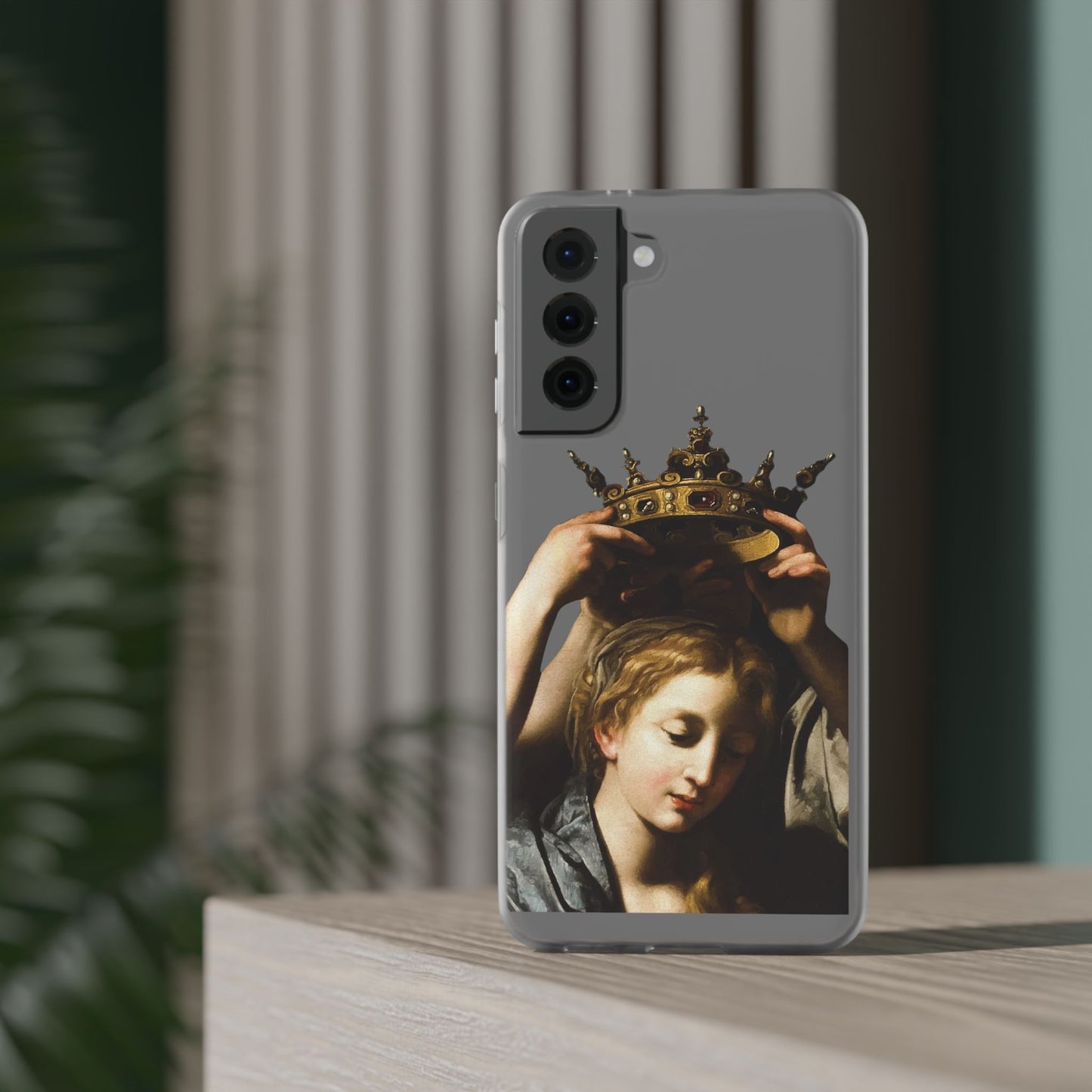 Bartolomeo Cavarozzi Clear iPhone Case,Crown,Classical art phone case,aesthetic art,arttok,iPhone android wireless charging,Feminist