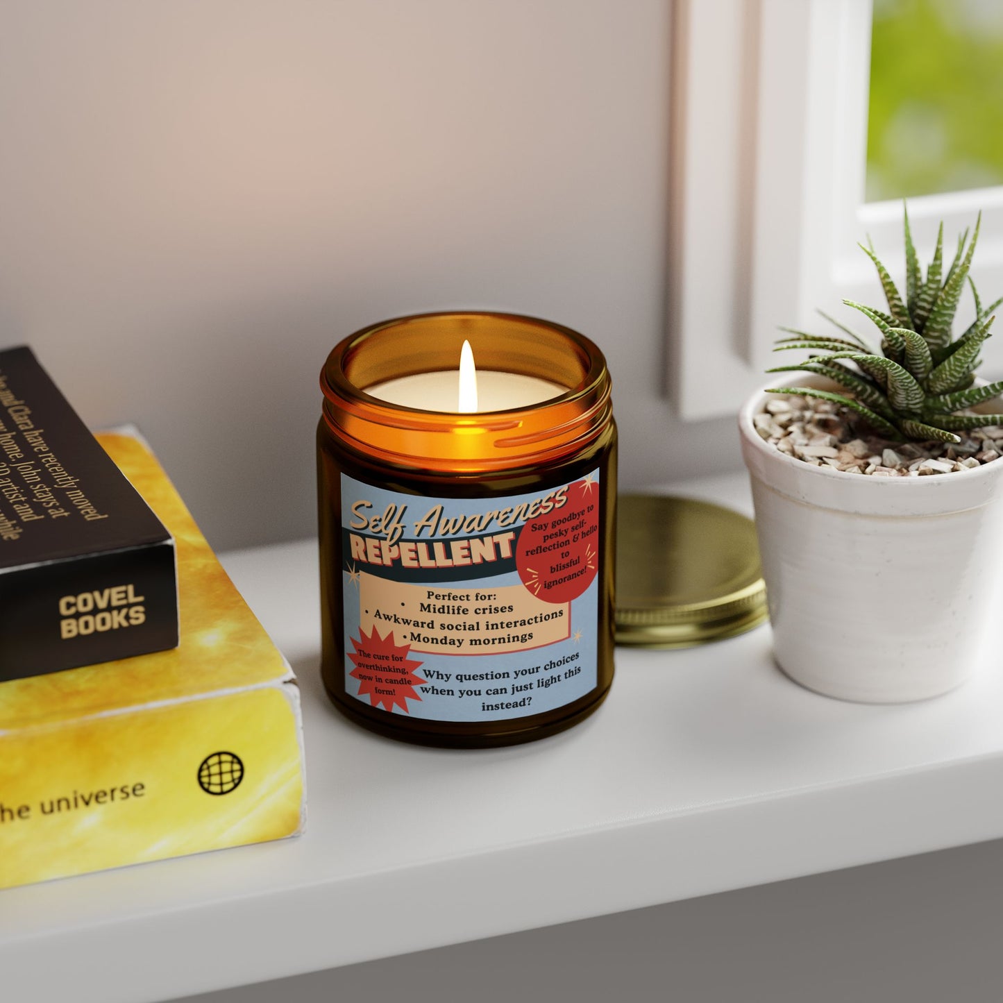 Self Awareness Repellent Scented Soy Candle Quirky Witty Clever Funny Sassy Meme Funny