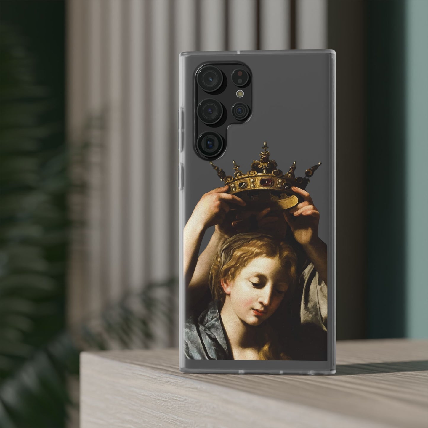 Bartolomeo Cavarozzi Clear iPhone Case,Crown,Classical art phone case,aesthetic art,arttok,iPhone android wireless charging,Feminist