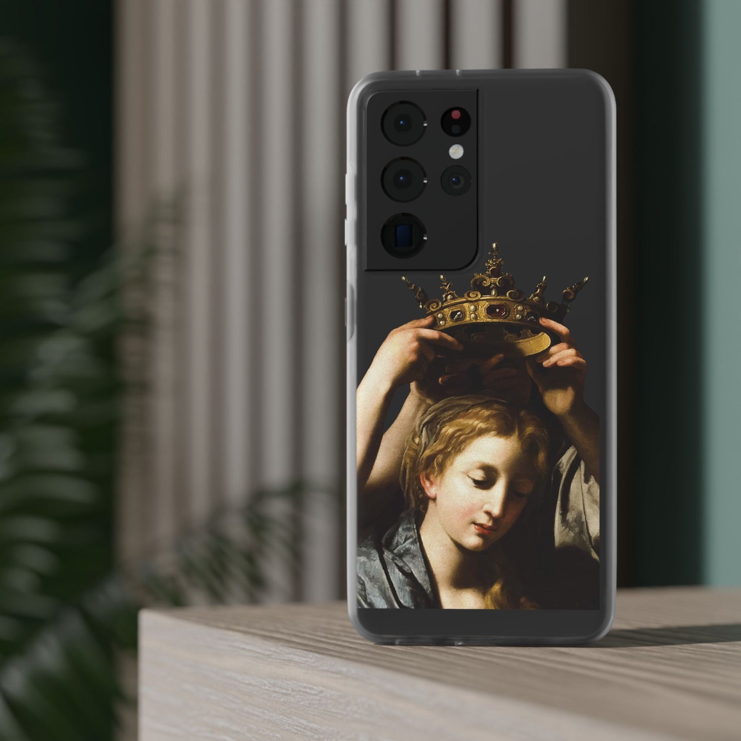 Bartolomeo Cavarozzi Clear iPhone Case,Crown,Classical art phone case,aesthetic art,arttok,iPhone android wireless charging,Feminist