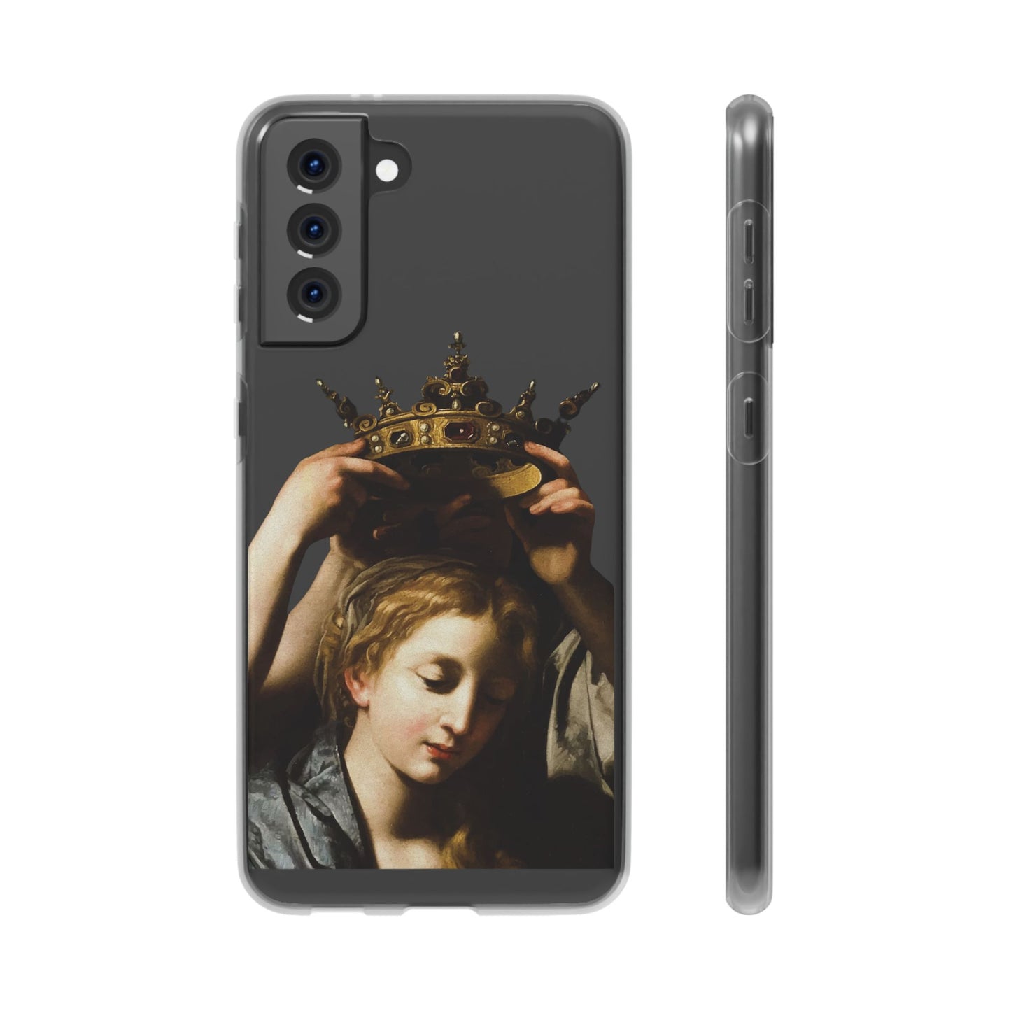Bartolomeo Cavarozzi Clear iPhone Case,Crown,Classical art phone case,aesthetic art,arttok,iPhone android wireless charging,Feminist