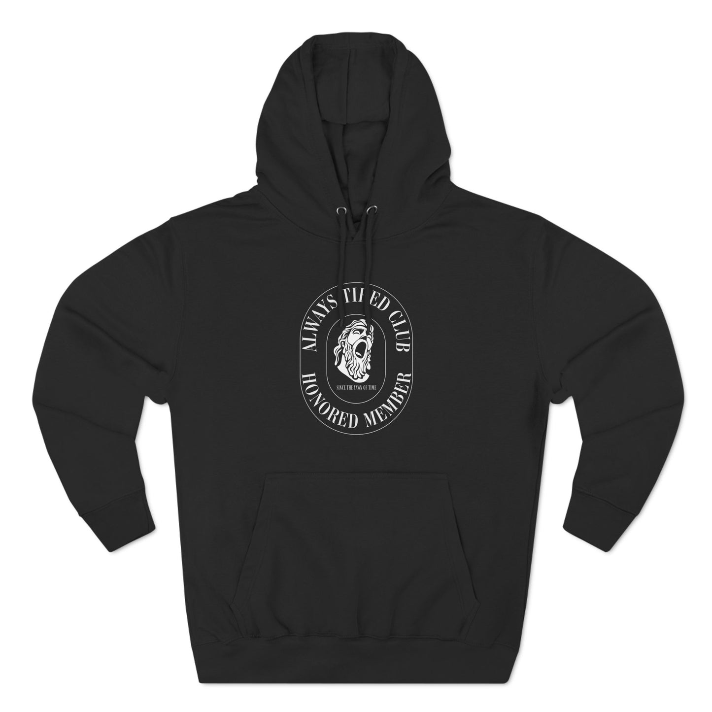Always Tired Club Fleece Hoodie - Cozy Black Sweatshirt for Casual Comfort