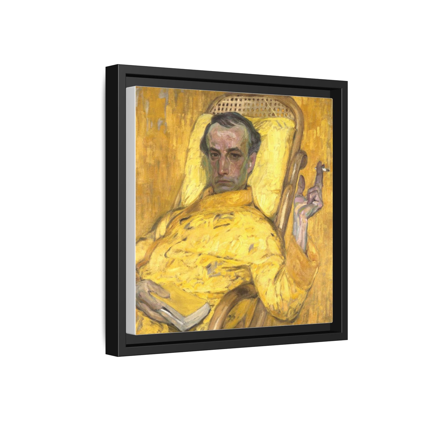 Frantisek Kupka The Yellow Scale Painting Poster 1907 Yellow Self Portrait Man Holding Cigarette Czech Art Oil Painting Person Yellow Art