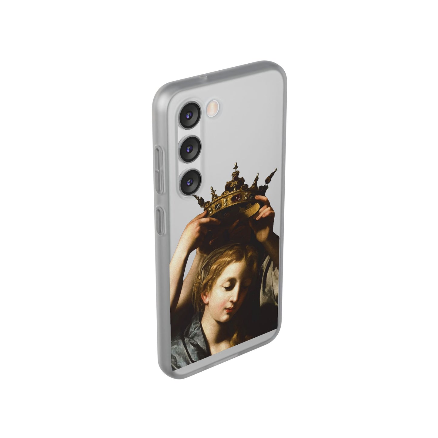 Bartolomeo Cavarozzi Clear iPhone Case,Crown,Classical art phone case,aesthetic art,arttok,iPhone android wireless charging,Feminist
