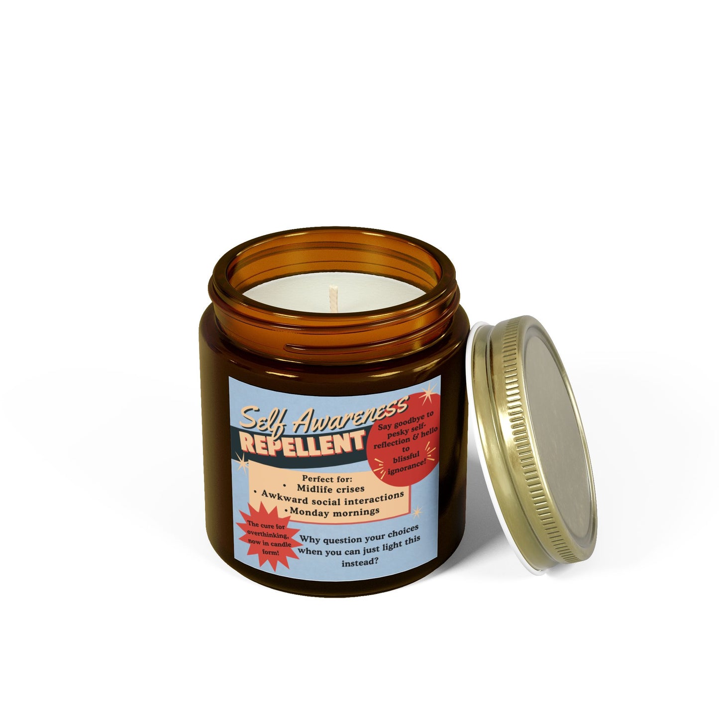 Self Awareness Repellent Scented Soy Candle Quirky Witty Clever Funny Sassy Meme Funny