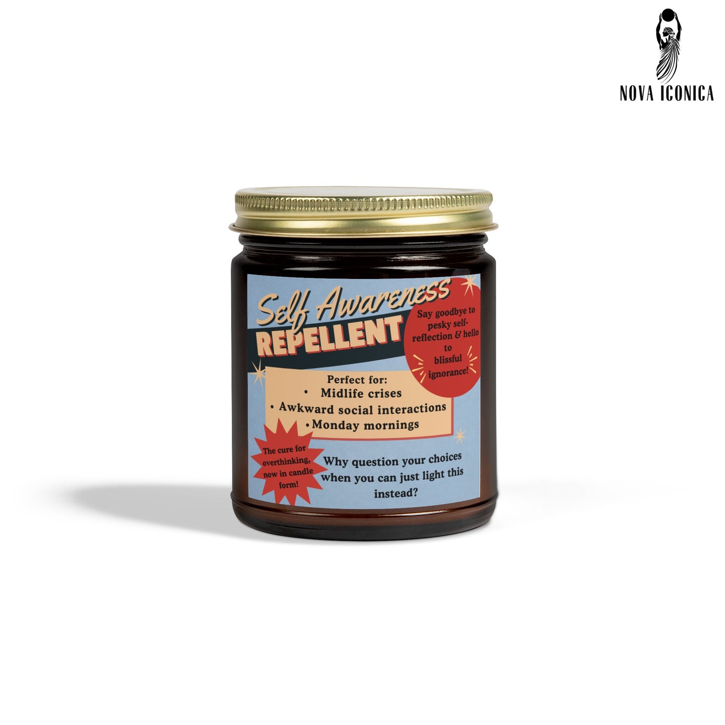 Self Awareness Repellent Scented Soy Candle Quirky Witty Clever Funny Sassy Meme Funny