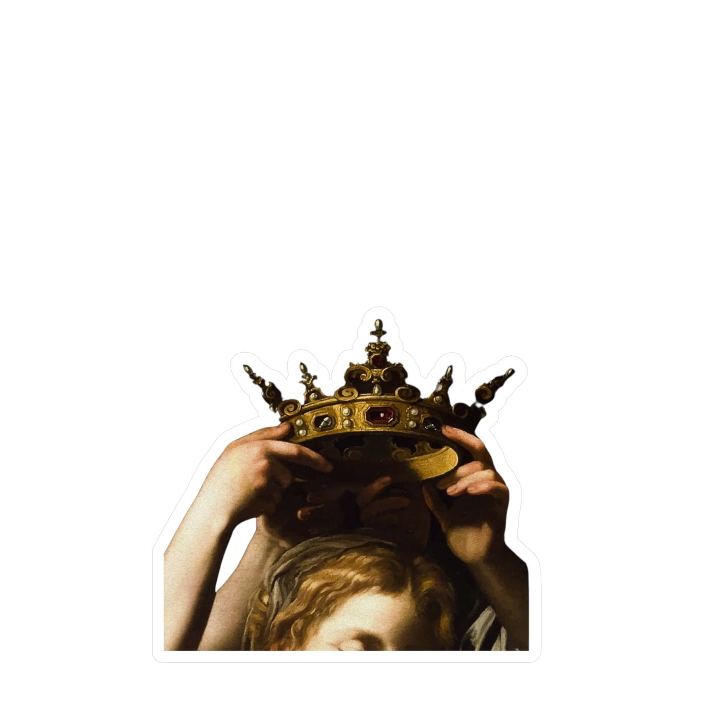 Regal Crown Kiss-Cut Vinyl Decals - Elegant Home Decor, Art Stickers, Gifts for Art Lovers, Crown Themed Decorations, Unique Wall Art