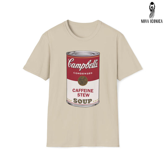 Campbell Soup Shirt, Campbells soup tshirt, Warhol soup shirt, soup can shirt, funny art shirt, gift for artist, art tee, Caffeine Stew Shir