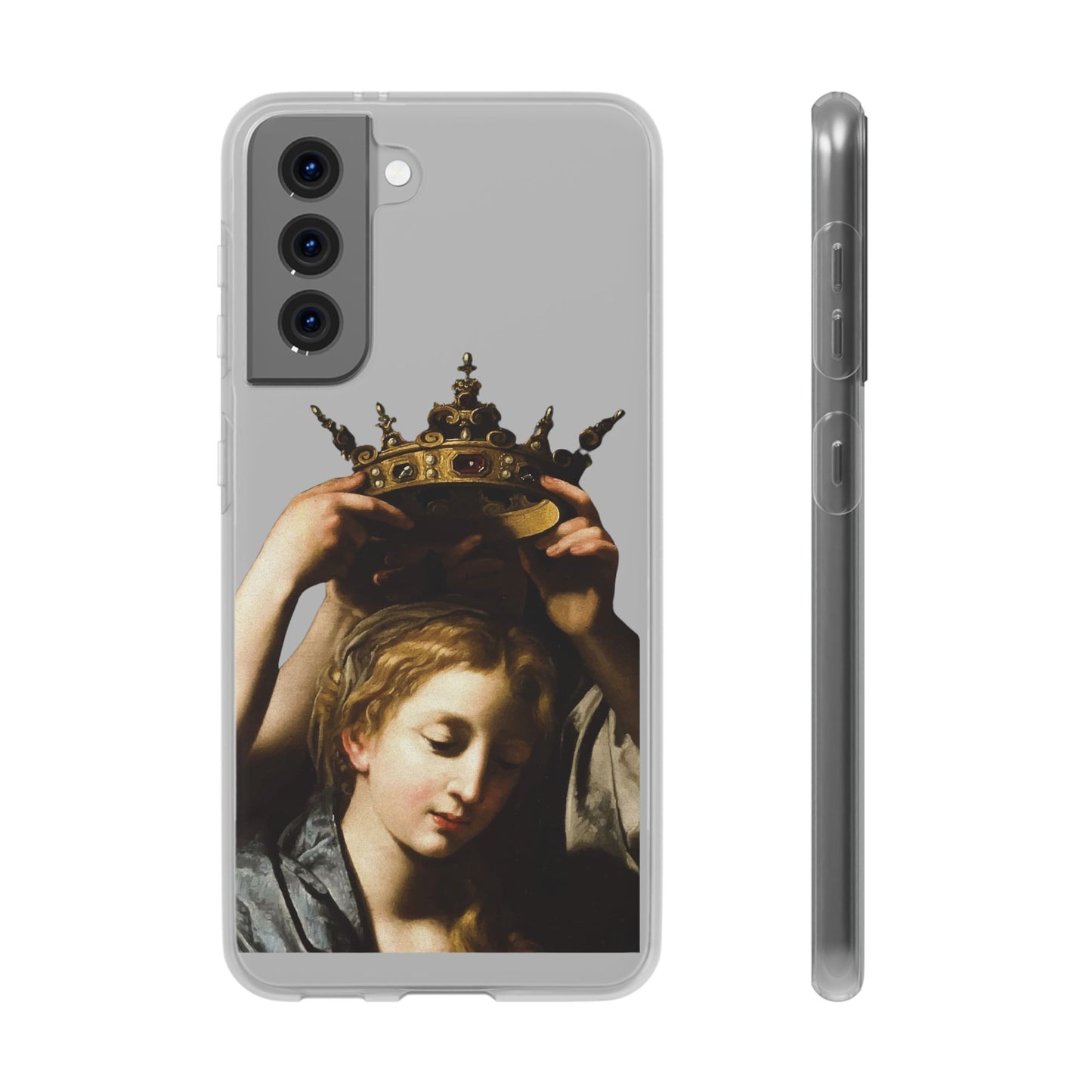 Bartolomeo Cavarozzi Clear iPhone Case,Crown,Classical art phone case,aesthetic art,arttok,iPhone android wireless charging,Feminist