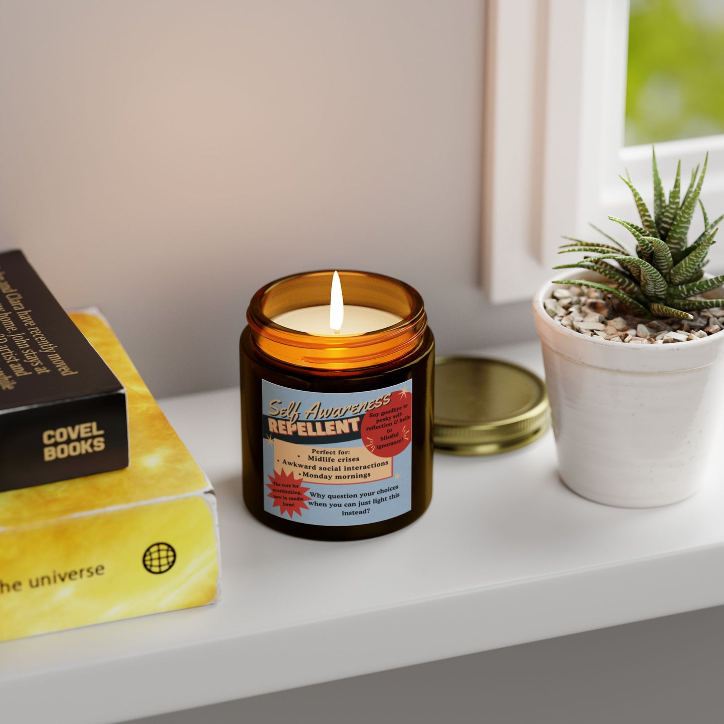 Self Awareness Repellent Scented Soy Candle Quirky Witty Clever Funny Sassy Meme Funny