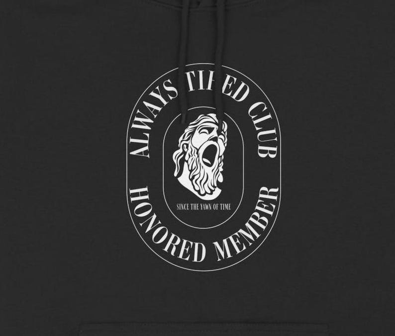 Always Tired Club Fleece Hoodie - Cozy Black Sweatshirt for Casual Comfort