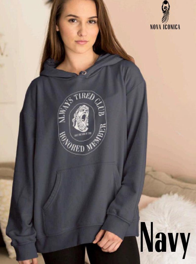 Always Tired Club Fleece Hoodie - Cozy Black Sweatshirt for Casual Comfort
