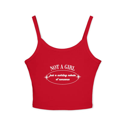 Not A Girl Spaghetti Strap Tank Top - Stylish & Playful Summer Wear