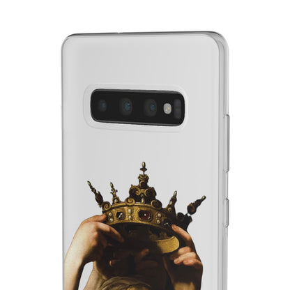 Bartolomeo Cavarozzi Clear iPhone Case,Crown,Classical art phone case,aesthetic art,arttok,iPhone android wireless charging,Feminist