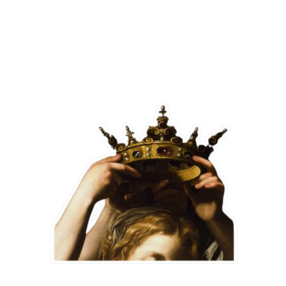 Regal Crown Kiss-Cut Vinyl Decals - Elegant Home Decor, Art Stickers, Gifts for Art Lovers, Crown Themed Decorations, Unique Wall Art