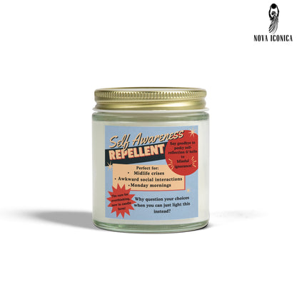Self Awareness Repellent Scented Soy Candle Quirky Witty Clever Funny Sassy Meme Funny