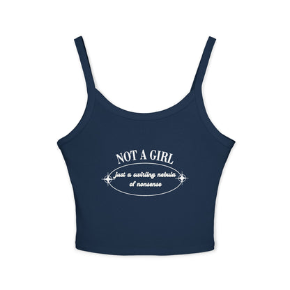 Not A Girl Spaghetti Strap Tank Top - Stylish & Playful Summer Wear