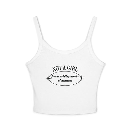 Not A Girl Spaghetti Strap Tank Top - Stylish & Playful Summer Wear