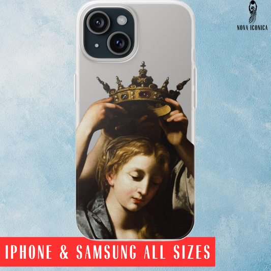 Bartolomeo Cavarozzi Clear iPhone Case,Crown,Classical art phone case,aesthetic art,arttok,iPhone android wireless charging,Feminist